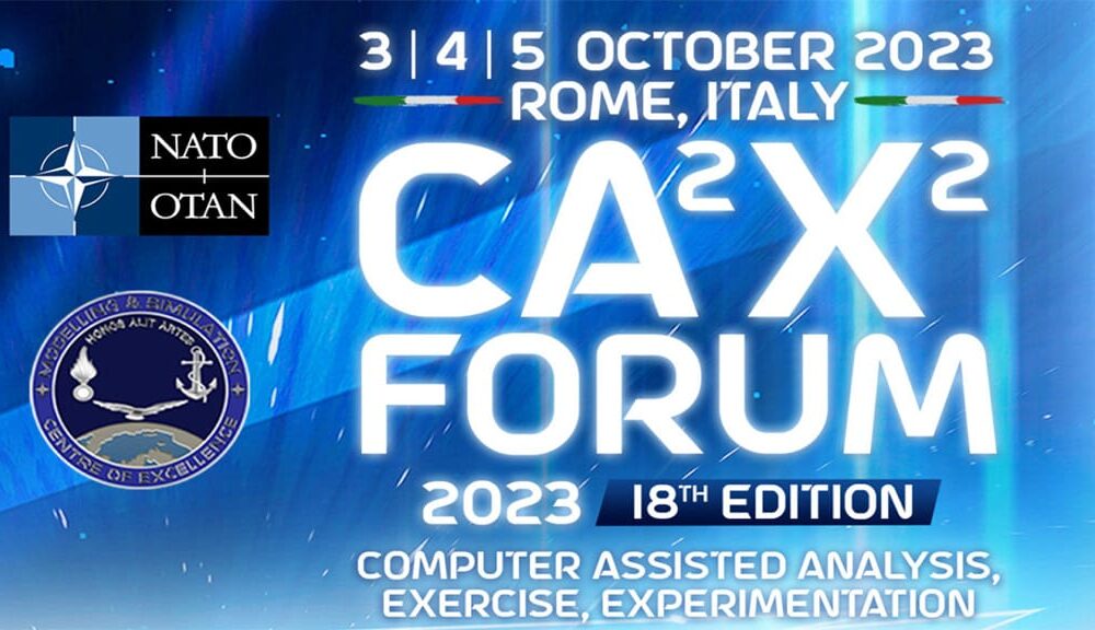 Immagine ufficiale dell'evento NATO CA2X2 Forum 2023. Fonte: Mscoe.org.