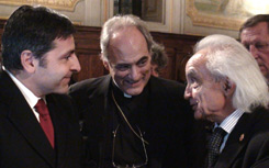 da Sinistra F. Gallo, Mons. M.S anchez Sarondo, Prof. A. Zichichi